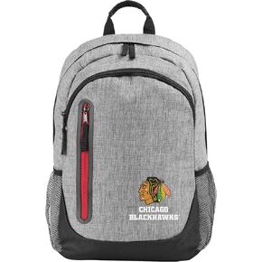 FOCO NHL Chicago Blackhawks Heather Grey Bold Color Backpackheather Grey Bold Color Backpack, Team Color, One Size