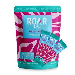 Roar Complete Hydration Powder Plus - Hydration Packets with Zinc and Elderberry - Electrolytes Powder No GMOs, Gluten Free - Berry Lemonade - 12 pc