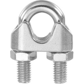 PATIKIL 1/2 Inch M12 Wire Rope Clamp Clip, 8 Pcs 304 Stainless Steel U Bolt Saddle Fastener for Rigging Rope, Wire and Cable