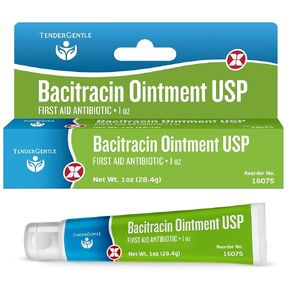 Bacitracin Antibiotic Ointment USP - 1 oz Topical Antibiotic First Aid Ointment - Helps Prevent Infection in Minor Cuts, Scrapes, and Burns