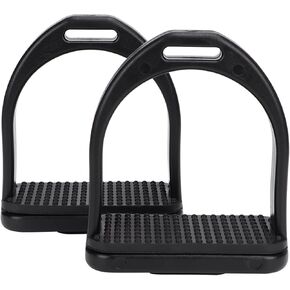 2 Pcs Horse Stirrups, Plastics Stirrups with Black Non-slip Rubber Pad Horse Tool Accessories for Equestrian Lovers(S)