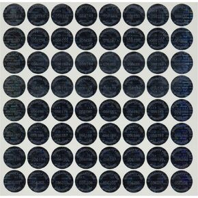 Black Round/Circle Hologram Security Labels/Stickers Tinted Covert Laser Sequentially Numbered Tamper Evident, 1,000 pcs- Unique. Size: 0.625" Diameter (16mm)