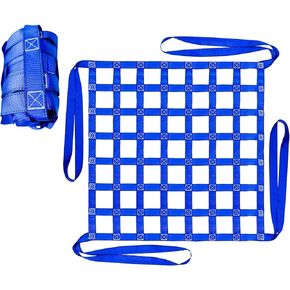 Cargo Lifting Net 1100LBS, 4.92'x4.92' Safety Lifting Net Straps for Hoist 10cm Square Mesh, Sling Hoisting Net, Heavy Duty Cargo Net for Construction Moving Towing Hoisting Loading Unloading