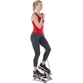 جهاز السائر 2 في 1 لكامل الجسم من Sunny Health & Fitness، تمرين كامل الجسم، هيدروليكي قابل للتعديل، أشرطة مقاومة، دواسات مضادة للانزلاق مع تطبيق SunnyFit الاختياري المجاني، اتصال بلوتوث معزز in Kuwait