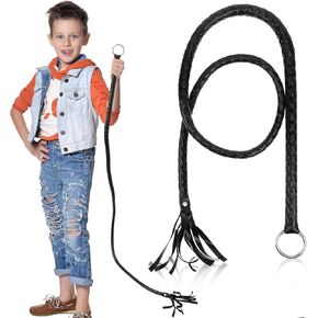 Black Whip Cowboy Toys Faux Leather Whip Costume Faux Leather Whip for Ringmaster and Catwoman Costume Whip Costume Accessory Cowboy Whip for Cosplay Costume Accessories
