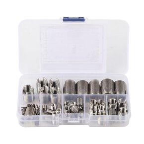 50Pcs Quick Thread Inser, Stainless Steel Inner Thread Self Tapping Thread Inserts Set, Thread Reinforce Repair Tool with a Storage Case for Metal