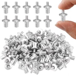 100Pcs M5 x 11mm Aluminum Core Rivets with Round Head, Half Round Head Hammer Drive Rivets, Knock Type Expansion Aluminum Rivets for Home Electronic Equipment
