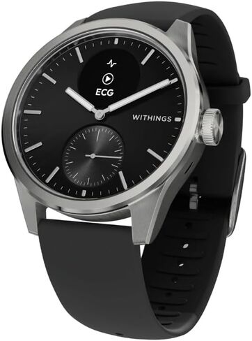 Withings ScanWatch 2 - ساعة ذكية هجينة، مراقبة معدل ضربات القلب، تعقب اللياقة البدنية، تعقب الدورة، مراقبة النوم، تعقب GPS، عمر البطارية 30 يومًا، متوافق مع Android وApple، HSA/FSA in Saudi Arabia