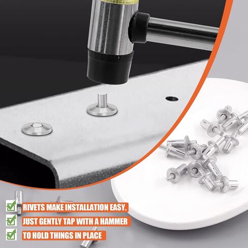 Tanstic 130Pcs 3 Sizes Half Round Head Aluminum Core Rivet Drive Rivets Hammer Drive Rivets Knock Type Expansion Aluminum Rivet for Home Industry (M5x7,M5x9,M5x11mm) in Saudi Arabia