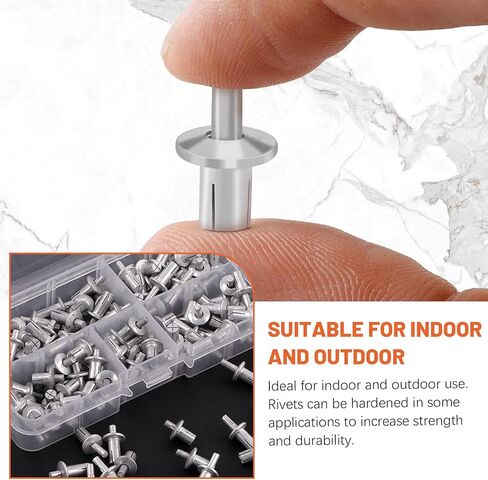Tanstic 130Pcs 3 Sizes Half Round Head Aluminum Core Rivet Drive Rivets Hammer Drive Rivets Knock Type Expansion Aluminum Rivet for Home Industry (M5x7,M5x9,M5x11mm) in Saudi Arabia