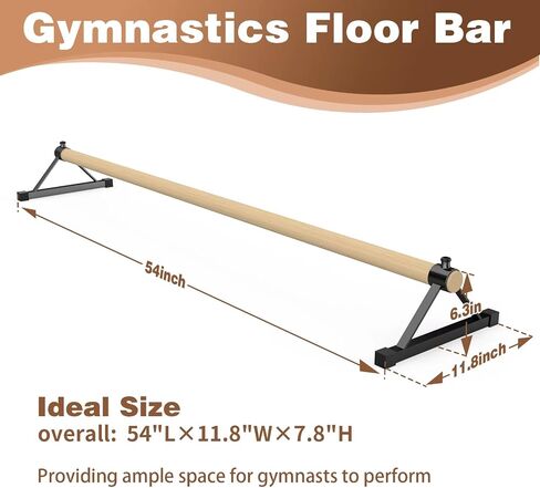 Tongmo Gymnastics Pirouette Bar for Handstands Training, Wood Pirouette Bar Handstand Floor Bars for Gymnast Training in Saudi Arabia