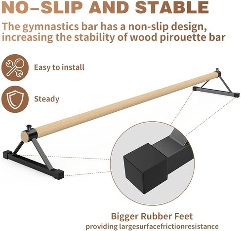 Tongmo Gymnastics Pirouette Bar for Handstands Training, Wood Pirouette Bar Handstand Floor Bars for Gymnast Training in Saudi Arabia