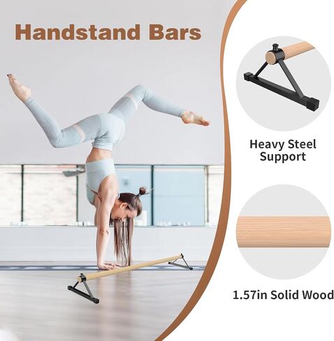 Tongmo Gymnastics Pirouette Bar for Handstands Training, Wood Pirouette Bar Handstand Floor Bars for Gymnast Training in Saudi Arabia