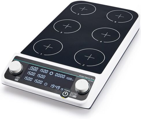 محرك مغناطيسي للمختبر، 6 ألواح تحريك مغناطيسية رقمية متعددة الأماكن، موضع 6 × 500 مل، 50-1500 دورة في الدقيقة، تزامن وتوقيت تحكم غير متزامن للمختبر in Kuwait