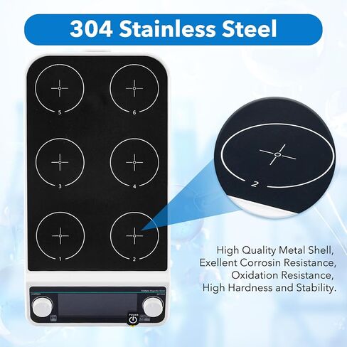 محرك مغناطيسي للمختبر، 6 ألواح تحريك مغناطيسية رقمية متعددة الأماكن، موضع 6 × 500 مل، 50-1500 دورة في الدقيقة، تزامن وتوقيت تحكم غير متزامن للمختبر in Kuwait