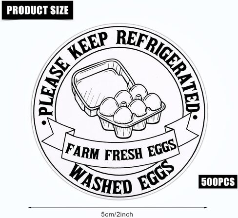 2 inch Farm Fresh Eggs Carton Labels, Colorful Round Farm Fresh Stickers Egg Carton Stickers, Farm Fresh Egg Labels Egg Packaging Stickers for Chicken Eggs Carton Labels (500pcs) in Saudi Arabia