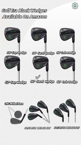 Golf Wedge - Premium Golf Wedge Set or Individual 50/52/54/56/58/60 - CNC Milled Face for More Spin - Golf Gap Wedge Sand Wedge Lob Wedge in Kuwait