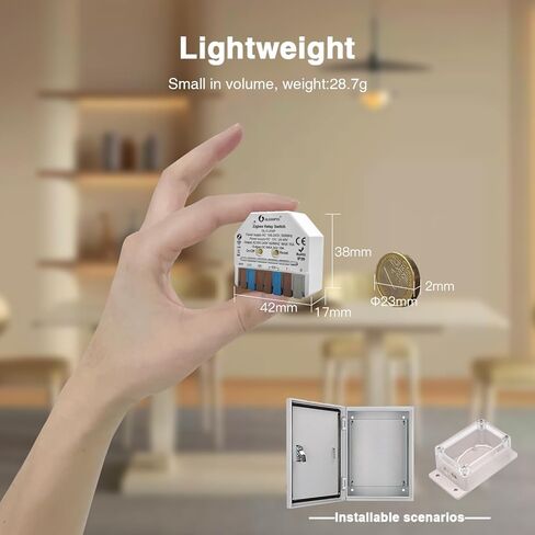 GLEDOPTO ZigBee 3.0 Wireless ON Off Relay Switch AC 100-240V DC 12-24V Power APP التحكم الصوتي في مفتاح الدفع يعمل مع Alexa Tuya Home Assistant (يتطلب المحور) in Kuwait