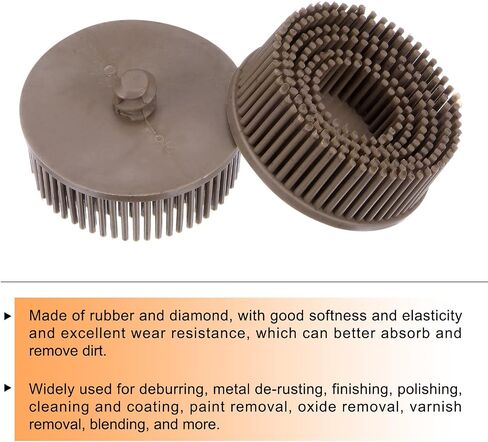 HARFINGTON 5pcs Bristle Disc 2" 36 Grit Abrasive Brush Deburring Electric Disc Brush with Quick Change Roll Lock Abrasive Coating Removal Disc for Metal, Brown in Saudi Arabia