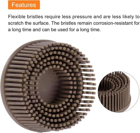 HARFINGTON 5pcs Bristle Disc 2" 36 Grit Abrasive Brush Deburring Electric Disc Brush with Quick Change Roll Lock Abrasive Coating Removal Disc for Metal, Brown in Saudi Arabia