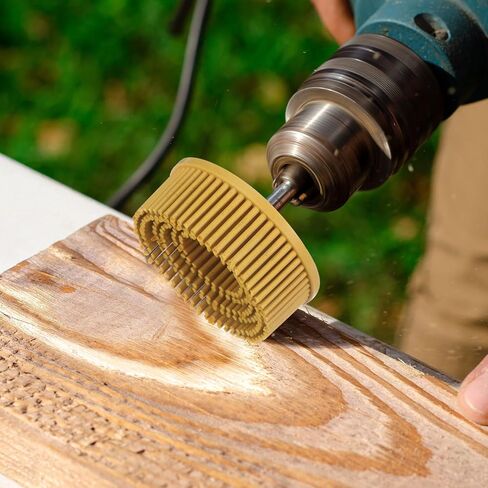 HARFINGTON 5pcs Bristle Disc 2" 36 Grit Abrasive Brush Deburring Electric Disc Brush with Quick Change Roll Lock Abrasive Coating Removal Disc for Metal, Brown in Saudi Arabia