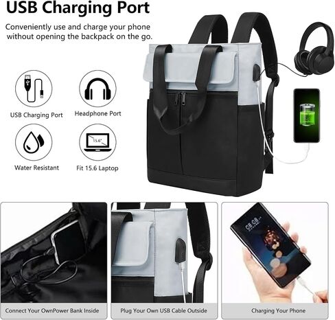 Travel Laptop Backpack 15.6 Inch Work Business Backpacks Purse with USB Port,Carry On Backpack for Men and Women,Water Resistant College Backpacks Airline Approved Business Personal Item Travel Bag in Saudi Arabia