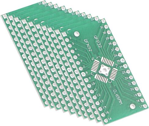 Uxcell QFN 32PIN 0.65 / QFN 32PIN 0.8 إلى DIP محول PCB مجلس الأجهزة المثبتة على السطح محول 10 قطعة in Saudi Arabia