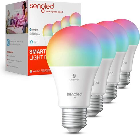 لمبة الإضاءة الذكية Sengled مع جهاز التحكم عن بعد، S1 الاقتران التلقائي مع أجهزة Alexa، مصابيح الإضاءة الدافئة، مصابيح الإضاءة الذكية التي تعمل مع Alexa، إضاءة المنزل الذكي لشبكة Bluetooth، ما يعادل 60W، 800LM، 4 عبوات in Kuwait