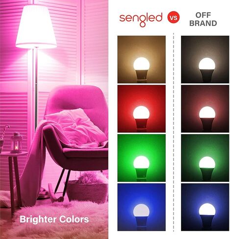 لمبة الإضاءة الذكية Sengled مع جهاز التحكم عن بعد، S1 الاقتران التلقائي مع أجهزة Alexa، مصابيح الإضاءة الدافئة، مصابيح الإضاءة الذكية التي تعمل مع Alexa، إضاءة المنزل الذكي لشبكة Bluetooth، ما يعادل 60W، 800LM، 4 عبوات in Kuwait
