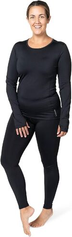 Hot Chillys Women's Micro-Elite Chamois UPF 30 Sun Protection 4-Way Stretch Thermal Long Sleeve Crewneck Base Layer Top in Kuwait