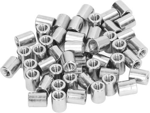 50Pcs Round Coupling Nuts, M3*0.5-6-L5mm Threaded Rod Connector Nuts for Screw Rod Fixing in Saudi Arabia