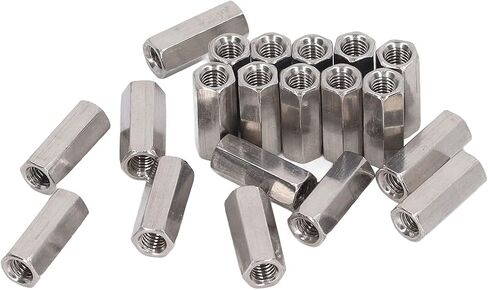 50Pcs Round Coupling Nuts, M3*0.5-6-L5mm Threaded Rod Connector Nuts for Screw Rod Fixing in Saudi Arabia
