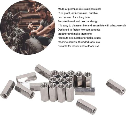 50Pcs Round Coupling Nuts, M3*0.5-6-L5mm Threaded Rod Connector Nuts for Screw Rod Fixing in Saudi Arabia