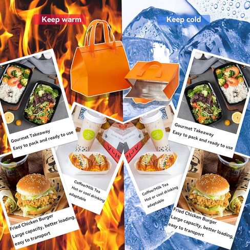100 Pcs Insulated Take Away Bags, Disposable Lunch Bags For Food Takeaways, Coffee, Milk Tea, Seafood, Pizza, For Restaurants And Grocery Shops 9.5 x 6 x 10 In (white) in Saudi Arabia