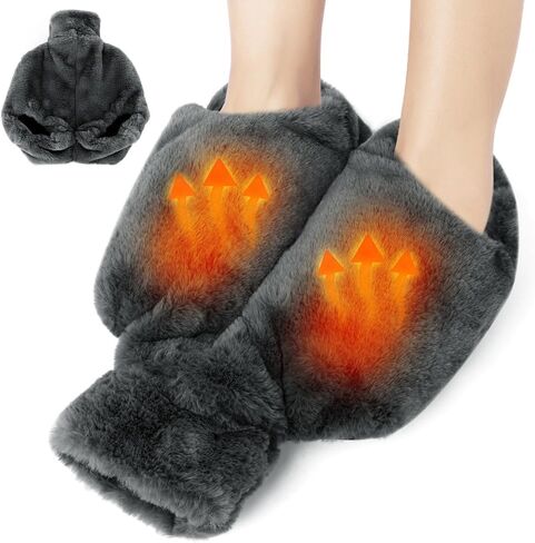 Hot Water Bottle for Feet,2L Heated Feet Warmer with Washable Plush Cover for Feet and Hand Warm Hot Water Bag,Non Electricity Heated Feet Warmers for Pain Relief,Women and Men (with Heel) in Saudi Arabia