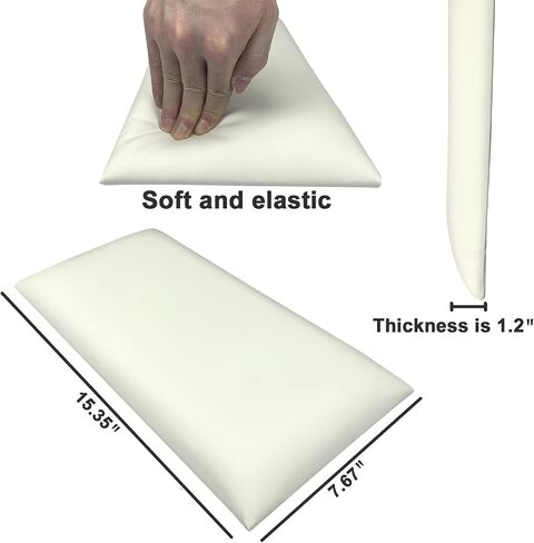 Peel and Stick Headboard White Upholstered Wall Panels Pack of 4 Panels 3D Anti-Collision Wall Padding Wall Mounted headboard Soundproof Wall Panels in Saudi Arabia