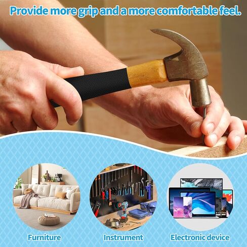 Rubber Grip Tape Kit, 92 Pieces Enhanced Friction Non Slip Adhesive Tape kit for Indoor & Outdoor Use - Customizable, Durable, Pre-Cut for Cup, Tool Handle, Game Controller, etc (2 Pack, Black) in Saudi Arabia