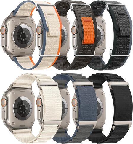 6 Pack Sport Band Compatible with Apple Watch Ultra 2 Band 49mm 46mm 45mm 44mm 42mm for Men Women, Breathable Nylon Trail Loop and Alpine Loop for iWatch Ultra Ultra 2 Serie 10 9 8 7 6 SE 5 4 3 in Kuwait