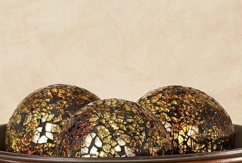 مجموعة كرات برونزية للزينة فسيفساء من كيارا، برونزية مقاس 10.16 سم، مجموعة من 3 كرات in Kuwait