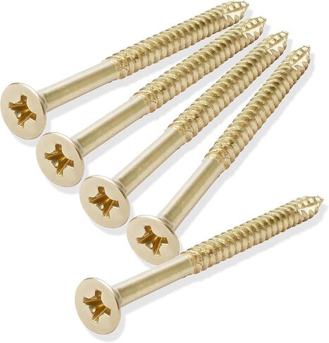 براغي خشبية نحاسية لامعة من كولدهام #9 × 2-1/4 بوصة لمفصلات الأبواب - 25 قطعة in Kuwait