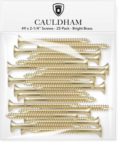 براغي خشبية نحاسية لامعة من كولدهام #9 × 2-1/4 بوصة لمفصلات الأبواب - 25 قطعة in Kuwait