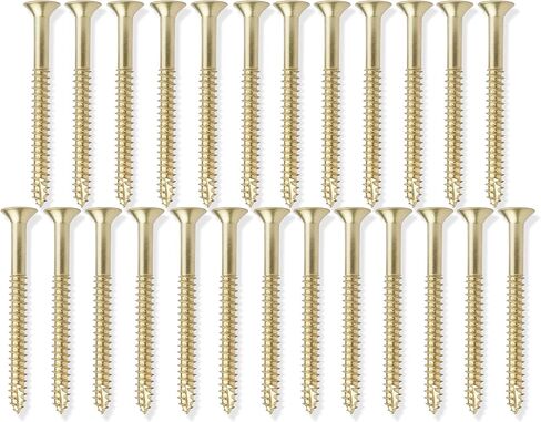 براغي خشبية نحاسية لامعة من كولدهام #9 × 2-1/4 بوصة لمفصلات الأبواب - 25 قطعة in Kuwait