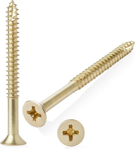 براغي خشبية نحاسية لامعة من كولدهام #9 × 2-1/4 بوصة لمفصلات الأبواب - 25 قطعة in Kuwait