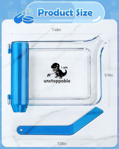 Plifal Pill Counting Counter Tray with Spatula - Medicine Bottle Print Dual Channel Design Pharmacy Medicine Sorting Tray with Funny Reminder Labels Design, Equipped with L-Shaped Spatula in Saudi Arabia