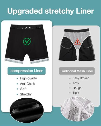 zeetoo Mens Swim Trunks with Compression Liner 5.5" Inseam Quick Dry Board Shorts Swim Shorts in Kuwait