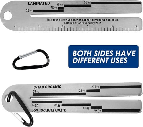 2 Pcs Shingle Gauge, 4/09 Shingle Gauge Portable Roof Pitch Gauge with Carabiner Shingle Gauge Tool for Measuring and Analyzing The Thickness of Roof Tiles (2 Pcs) in Saudi Arabia