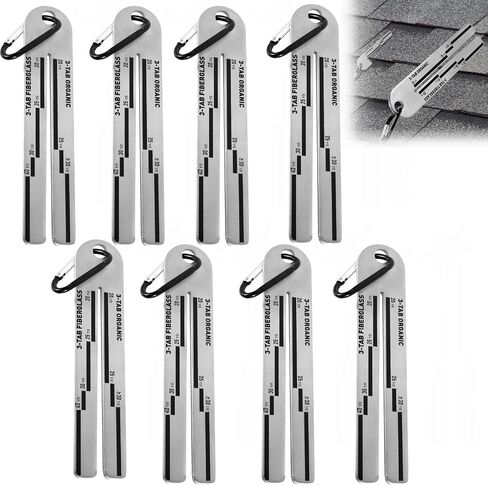 2 Pcs Shingle Gauge, 4/09 Shingle Gauge Portable Roof Pitch Gauge with Carabiner Shingle Gauge Tool for Measuring and Analyzing The Thickness of Roof Tiles (2 Pcs) in Saudi Arabia