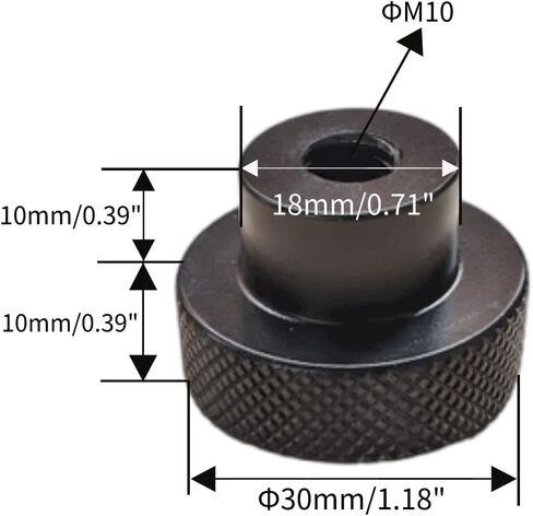 CHANCS Aluminum Alloy Black Handwheel Knurled Adjustment Handle 30mm OD Thread M5 for Accessories Machine Tools in Kuwait