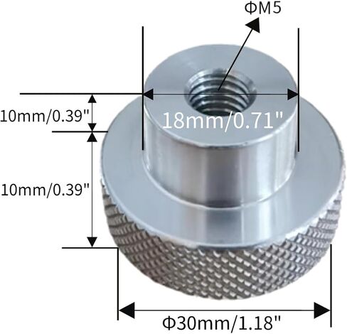 CHANCS Aluminum Alloy Black Handwheel Knurled Adjustment Handle 30mm OD Thread M5 for Accessories Machine Tools in Kuwait