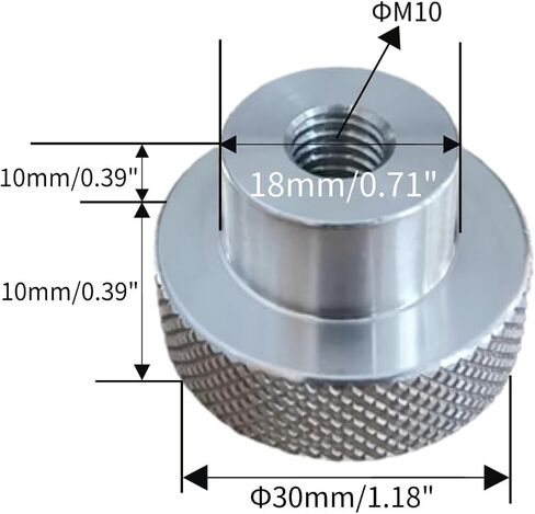 CHANCS Aluminum Alloy Black Handwheel Knurled Adjustment Handle 30mm OD Thread M5 for Accessories Machine Tools in Kuwait